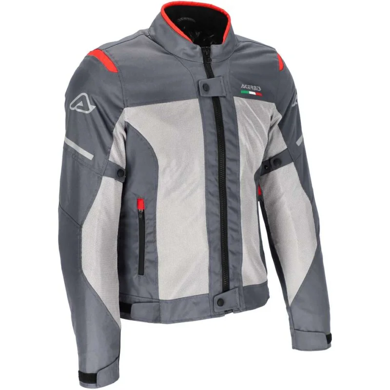 Reso Gratuito Giacca Moto Donna 3 Strati CE Acerbis ON ROAD RUBY LADY Grigio Rosso