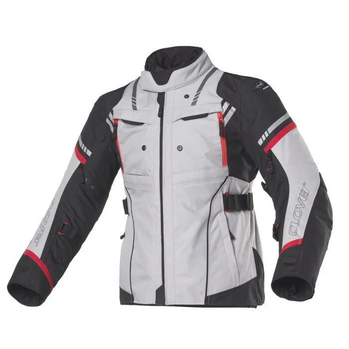Economico Giacca Moto Donna Clover HYPERBLADE WP LADY Nero Grigio Rosso