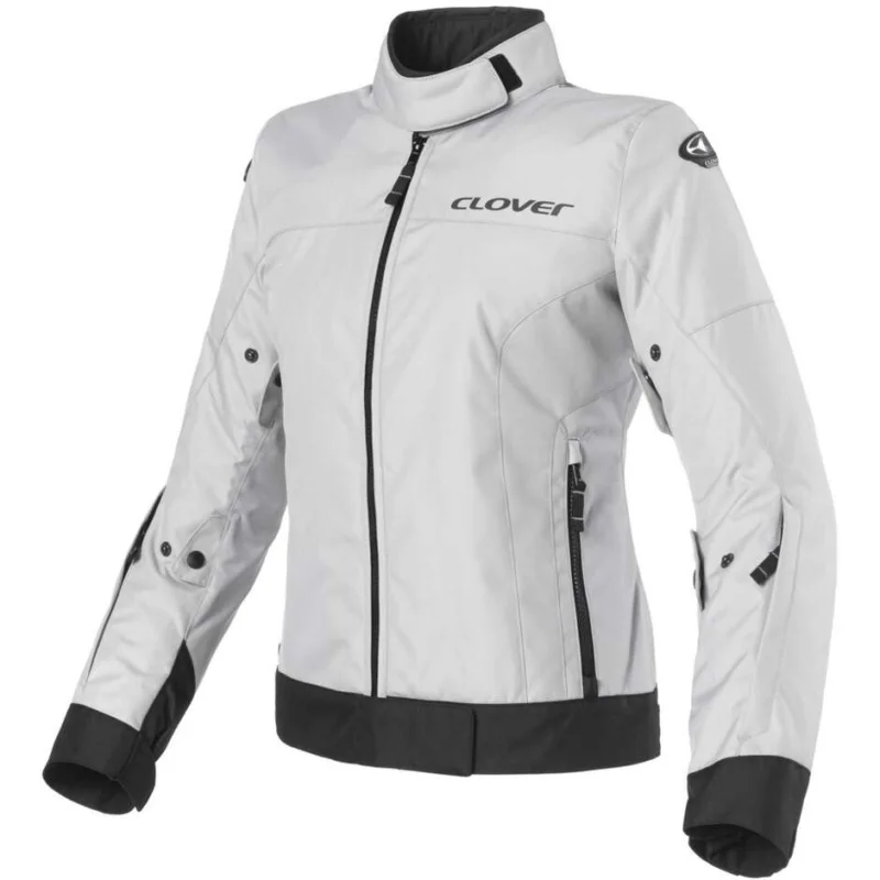 Giacca Moto Donna Clover LOOPING LADY Nero Grigio Reso Gratuito