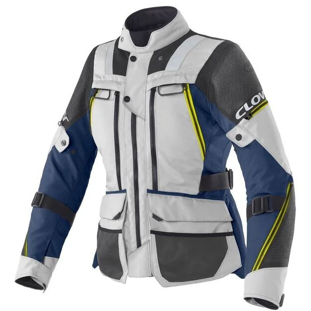 Giacca Moto Donna Clover OUTLAND 3 LADY WP navy grigio Più Venduto