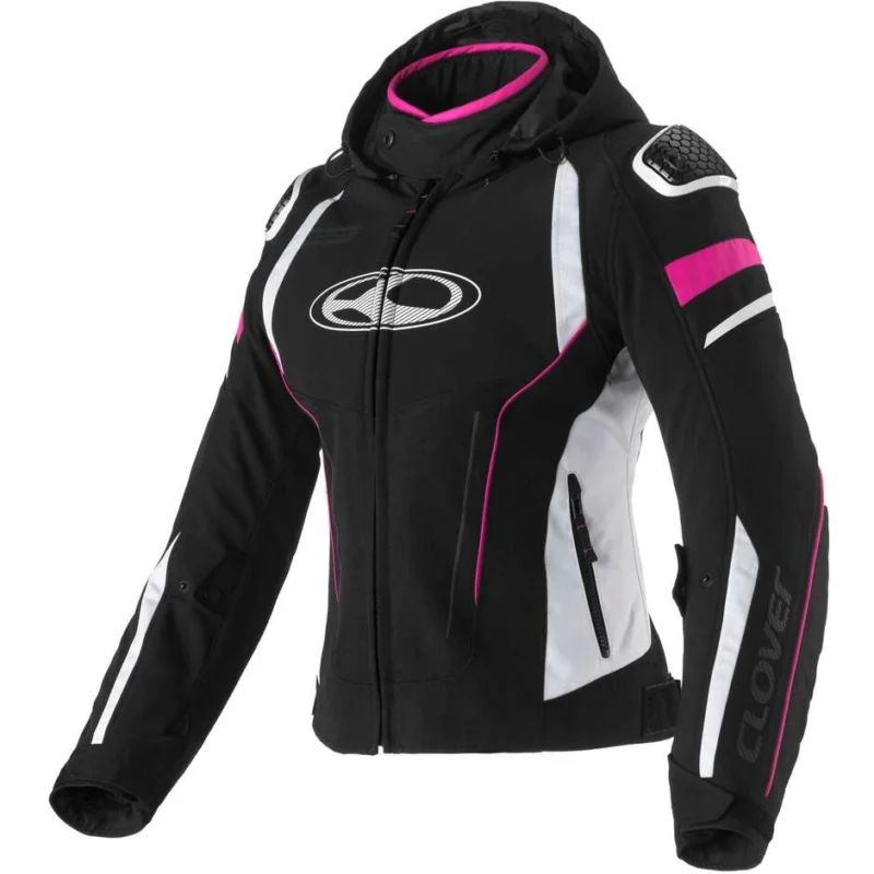 Soddisfatti O Rimborsati Giacca Moto Donna Clover RAINBLADE 3 LADY WP Bianco Nero Fucsia