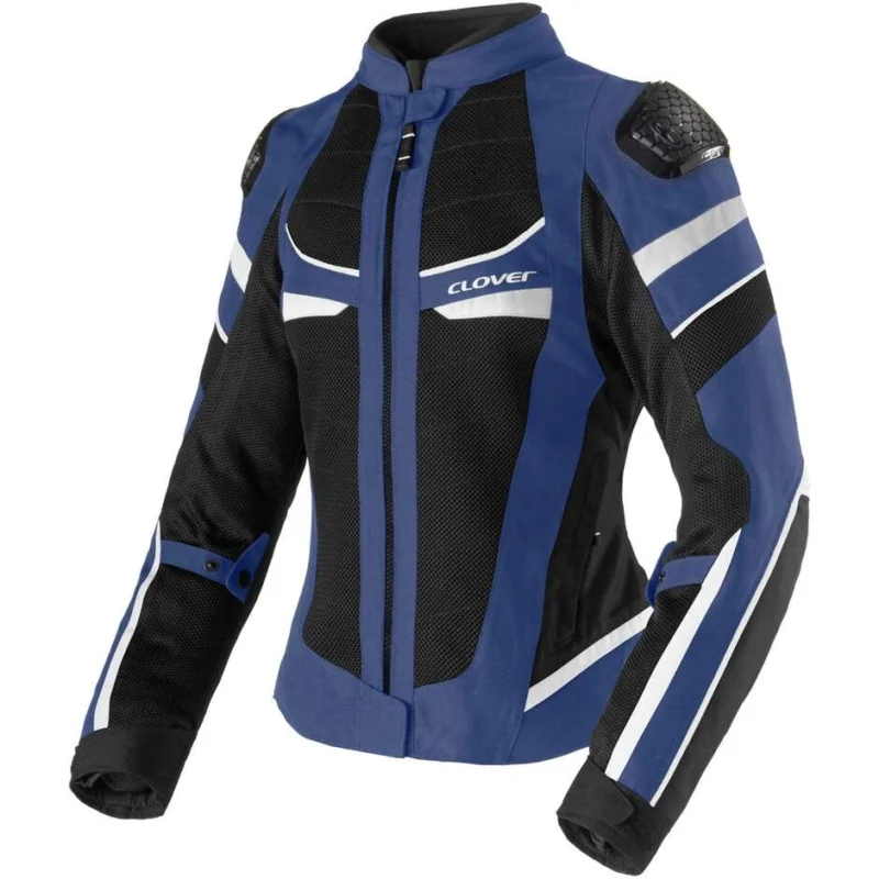 Giacca Moto Donna Clover RAINJET 3 LADY WP Blu Nero Bianco Ultima Occasione