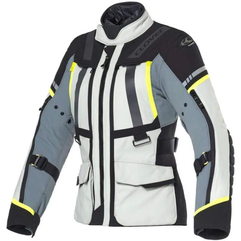 Giacca Moto Donna Clover SAVANA 4 WP LADYGrigio Giallo Saldi
