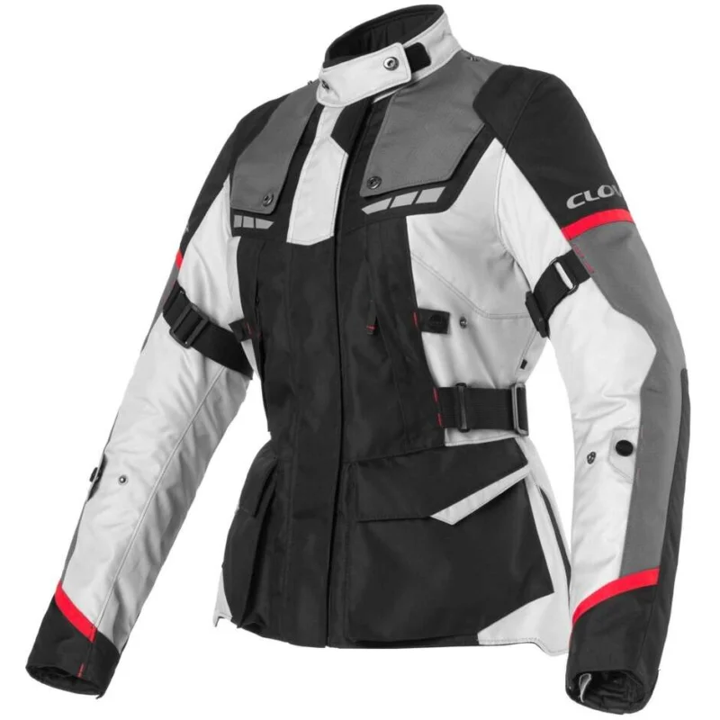 Giacca Moto Donna Clover SCOUT 4 LADY WP Nero Grigio Rosso Scelto Dai Clienti