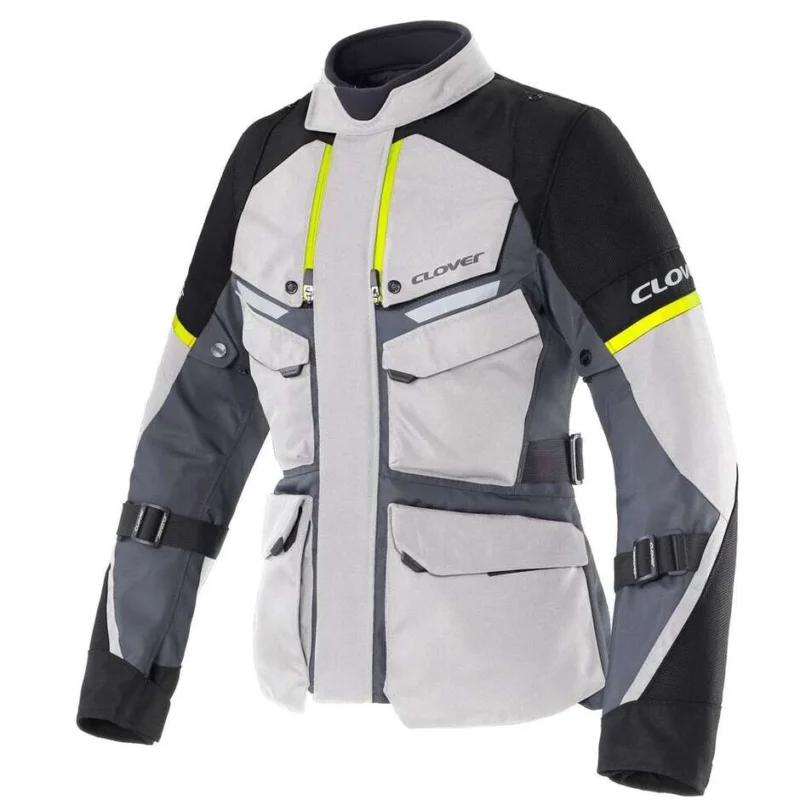 Giacca Moto Donna Clover SCOUT 5 WP grigio giallo Saldi