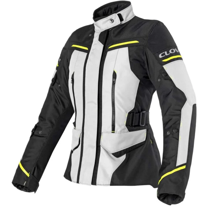 Giacca Moto Donna Clover STORM 4 LADY WP Nero Grigio Giallo Prezzo Scontato