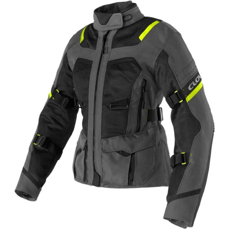 Promozione Esclusiva Giacca Moto Donna Clover VENTOURING 4 LADY WP Giallo Grigio Scuro Nero