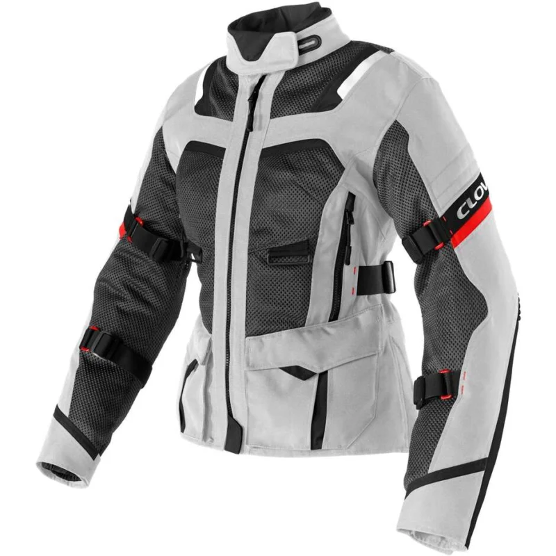 Compra Online Giacca Moto Donna Clover VENTOURING 4 LADY WP Grigio Nero Rosso