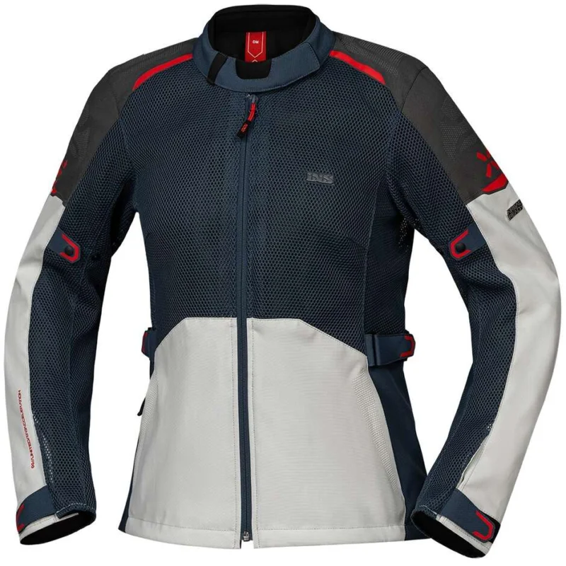 Prezzo Basso Giacca Moto Donna Estiva Ixs Tourster-BigAir 1.0 Grigio Chiaro Blu Rosso
