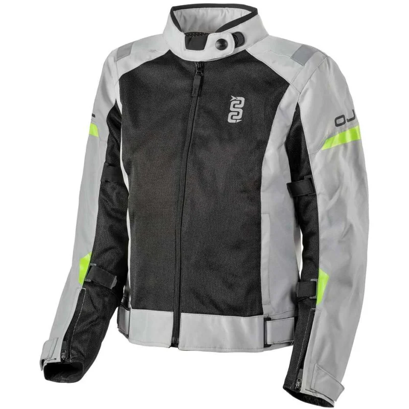 Giacca Moto Donna Estiva OJ REEF LADY Nero Grigio Chiaro Direttamente Dal Produttore