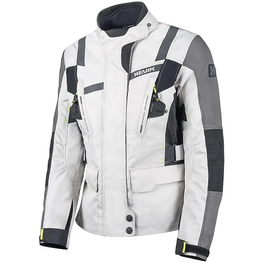 Novità Giacca Moto Donna In Tessuto Hevik Touring STELVIO Grigio Ghiaccio