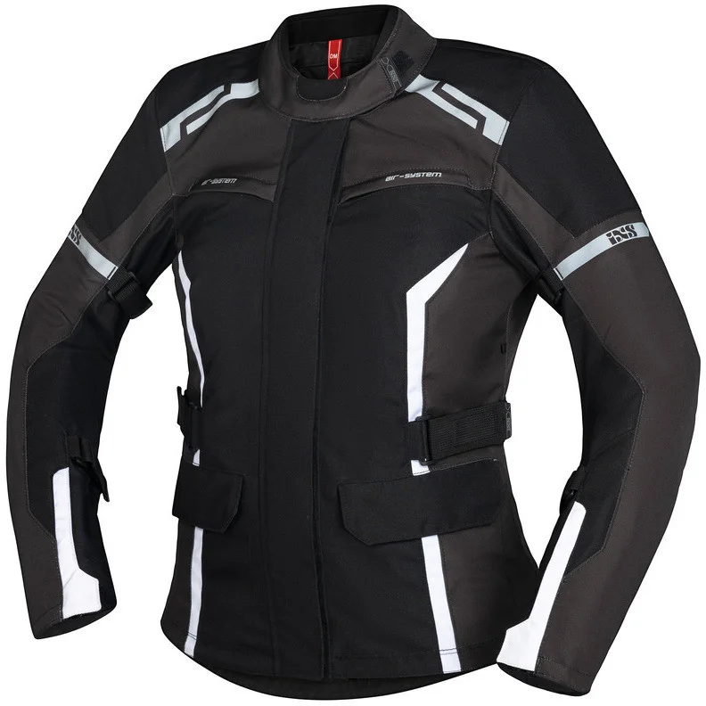 Super Prezzo Giacca Moto Donna In Tessuto Ixs Evans-ST 2.0 Nero Girgio Bianco
