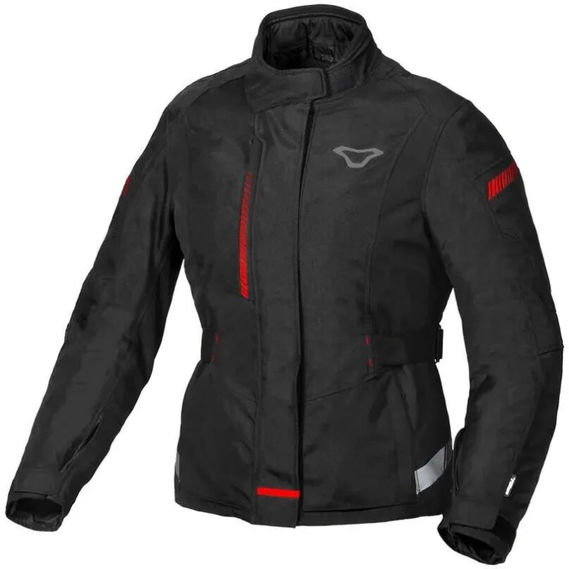 Giacca Moto Donna Macna Nivala Nero Rosso Offerta Lampo