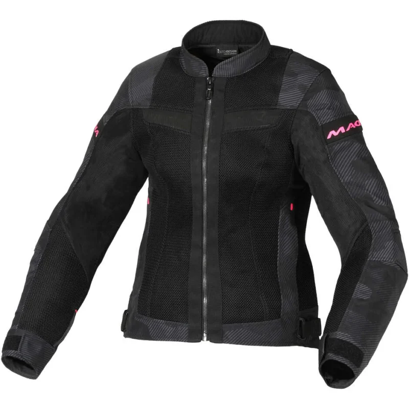 Giacca Moto Donna Macna Velotura Nero Grigio camo Promozione