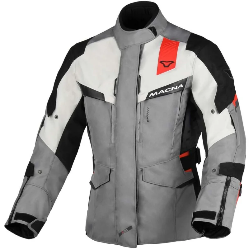 Prezzo Conveniente Giacca Moto Donna Macna Zastra Grigio Nero Rosso
