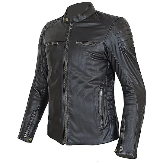 Sconto Giacca Moto Donna Tecnica in Vera Pelle Morbidissima PXT Stripes Lady All Black