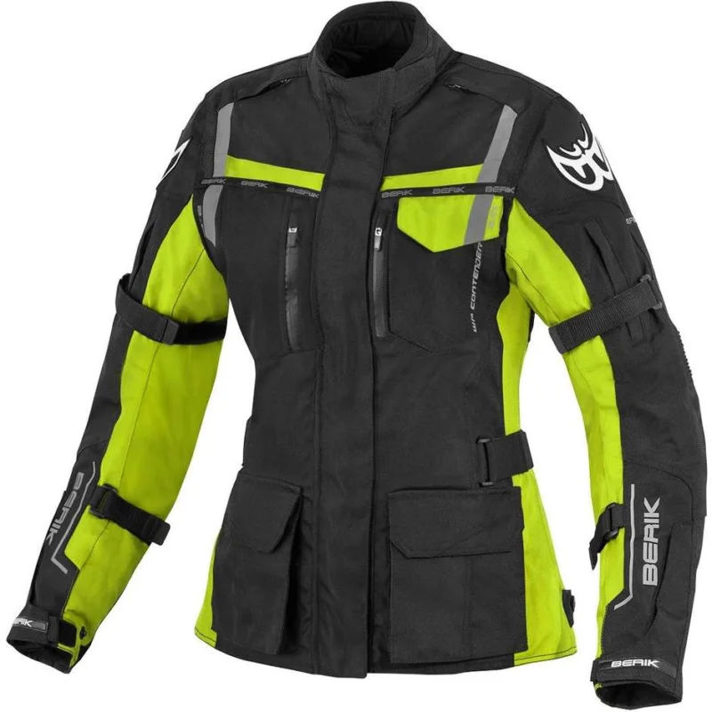 Pagamento Sicuro Giacca Moto Donna Tessuto Berik 2.0 Touring Nj 173321 Lady CE Nero Giallo
