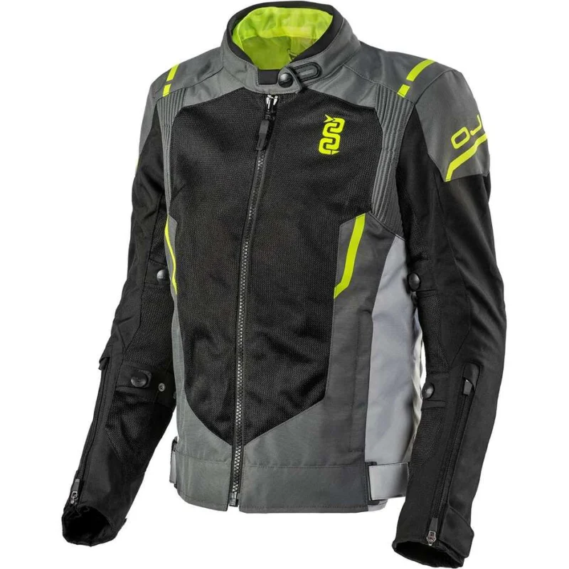 Giacca Moto Donna Tessuto Traforato OJ STREAM LADY Nero Grigio Scuro Grigio Chiaro Compra Online