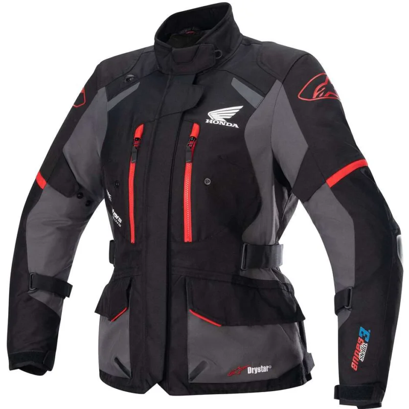 Giacca Moto Donna Touring Alpinestars HONDA STELLA ANDES V3 DRYSTAR Nero Grigio Rosso Ultima Occasione