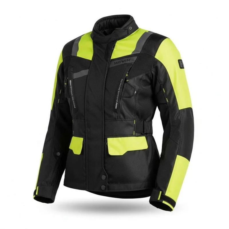 Giacca Moto Donna Touring Hevik Touring STELVIO LIGHT LADY Nero Giallo Ultima Occasione