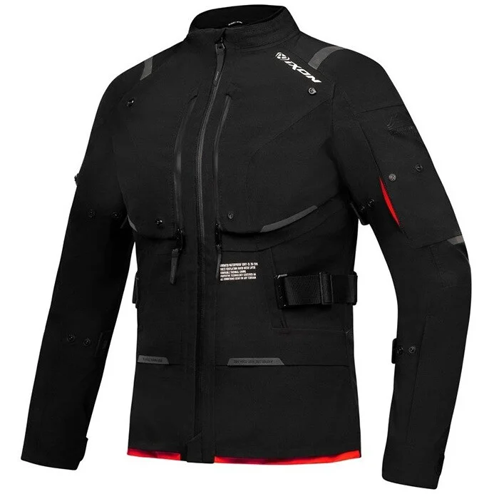 Giacca Moto Donna Touring Ixon M-SKEID LADY Nero Rosso Vivo Esclusivo