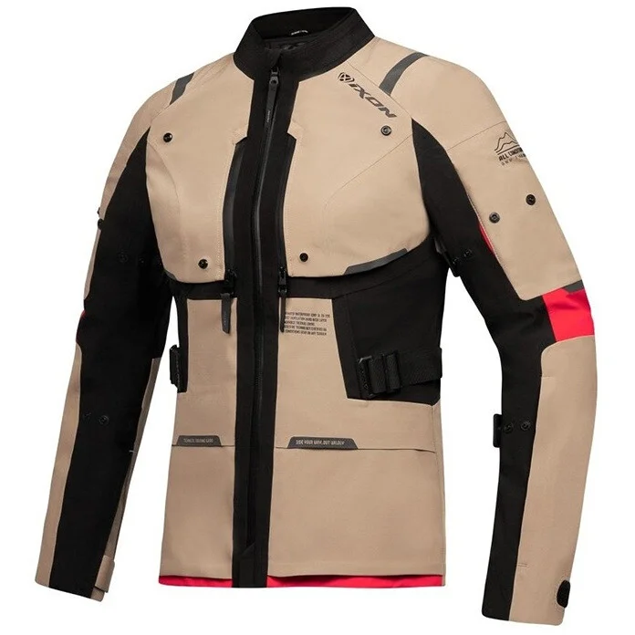 Prezzo Ridotto Giacca Moto Donna Touring Ixon M-SKEID LADY Sabbia Nero Rosso