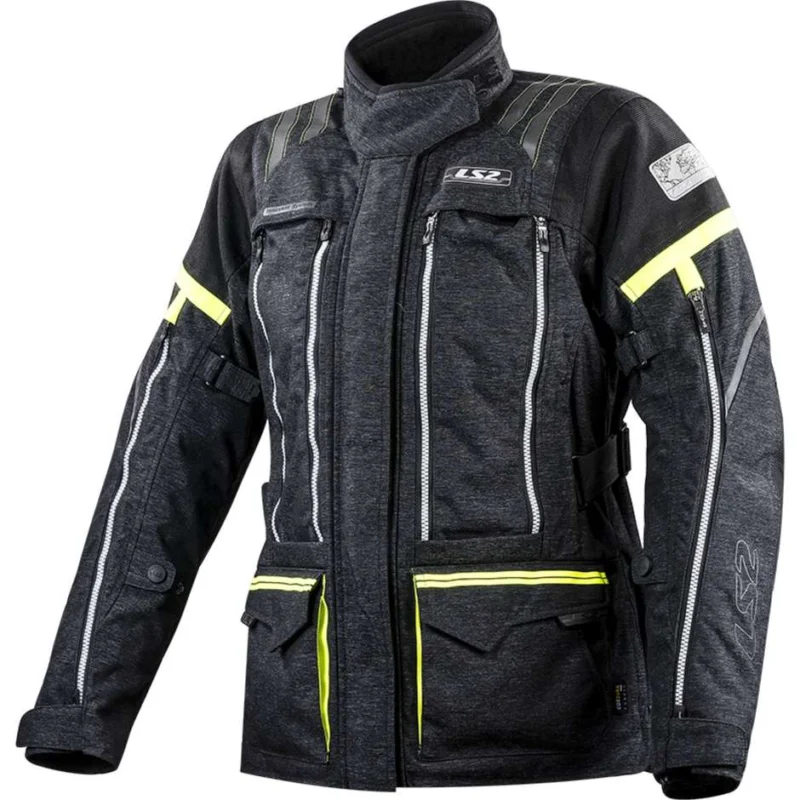 Giacca Moto Donna Touring LS2 NEVADA LADY WP Nero Giallo Fluo Più Venduto