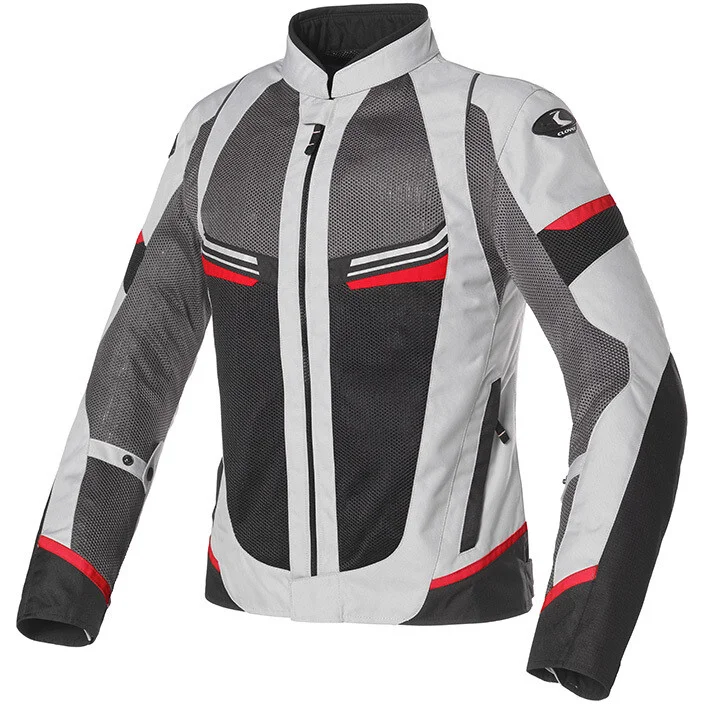 Nuova Collezione Giacca Moto Donna Traforata Clover AIRJET 5 LADY MESH Grigio Rosso