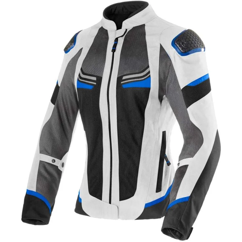 Prezzo Scontato Giacca Moto Donna Traforata Clover AIRJET 6 LADY Blu Bianco Nero