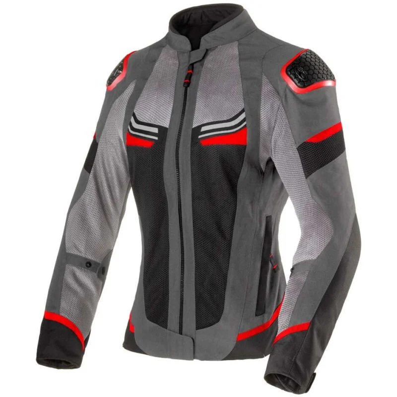 Giacca Moto Donna Traforata Clover AIRJET 6 LADY Grigio Rosso Nero Compra Adesso