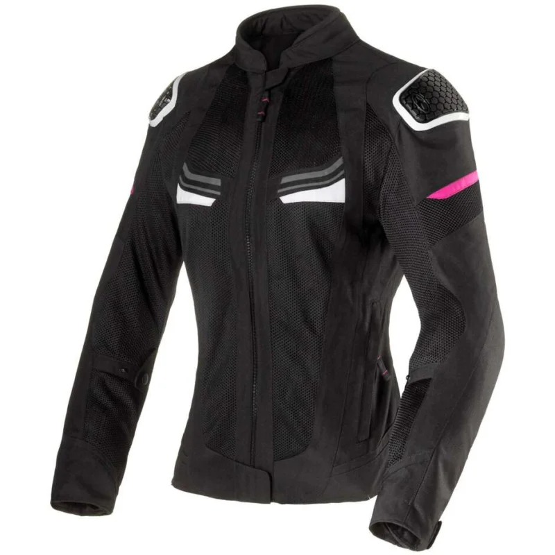 Giacca Moto Donna Traforata Clover AIRJET 6 LADY Nero Fucsia Bianco Occasione Imperdibile