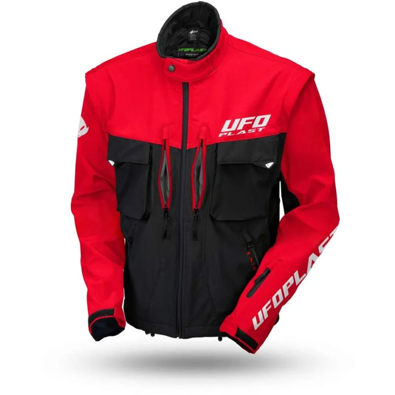 Offerta Lampo Giacca Moto Enduro Ufo TAIGA Rossa - Protezioni Incluse