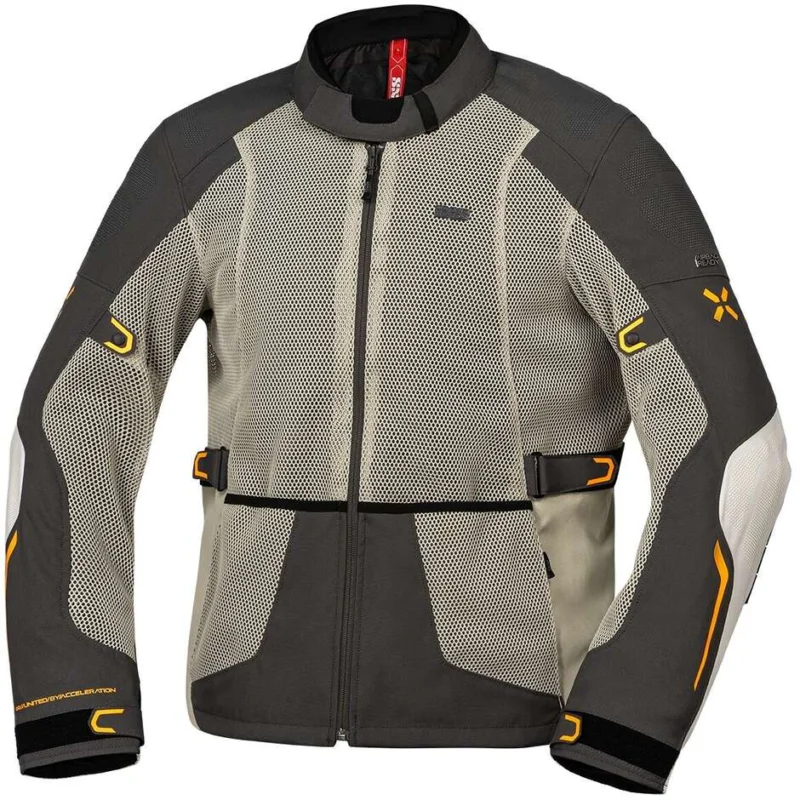 Economico Giacca Moto Estiva Ixs Tourster-BigAir 1.0 Grigio pietra-Grigio Scuro-Arancio