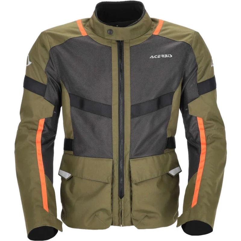 Giacca Moto Estivo Traforato Acerbis New RAMSEY LONG CE Verde Arancio Reso Gratuito