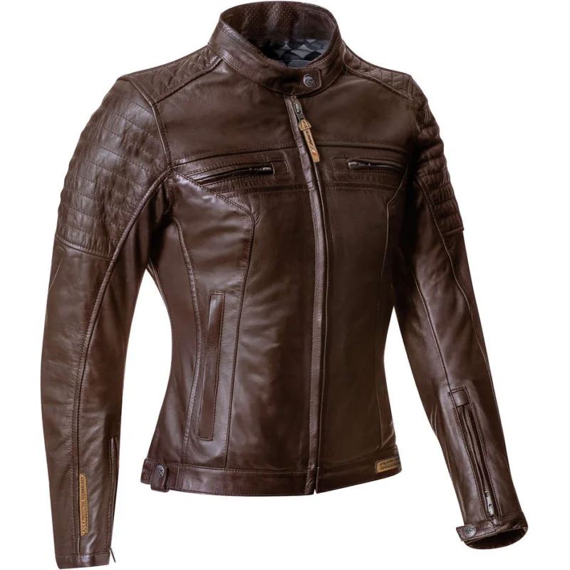 Giacca Moto In Pelle Ixon Modello Torque Lady Marrone Spedito Oggi