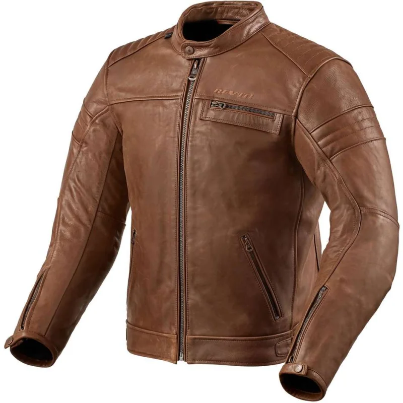 Giacca Moto in Pelle Rev'it RESTELESS Marrone Offerta Lampo