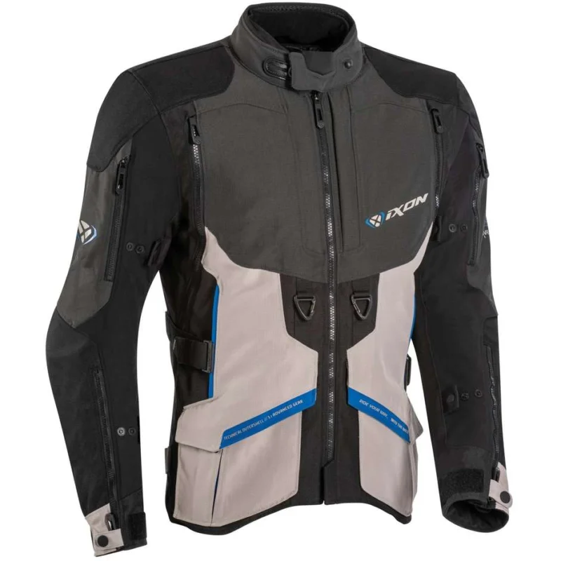 Spedizione Gratuita Giacca Moto in Tessuto 3 in 1 Adventure Ixon RAGNARNero Antracite Grigio