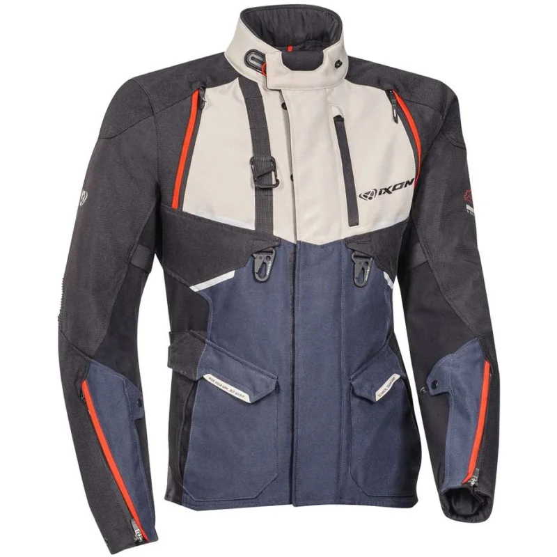Giacca Moto in Tessuto Adventure Ixon EDDAS Grigio Navy Nero Affare
