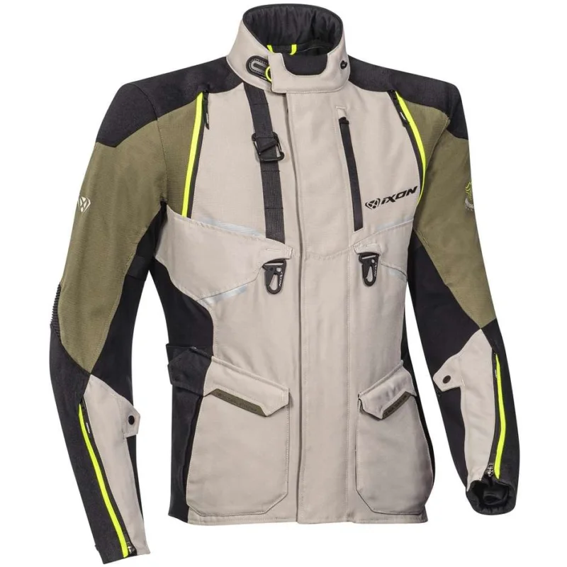 Nuovo Arrivo Giacca Moto in Tessuto Adventure Ixon EDDAS Kaki Nero