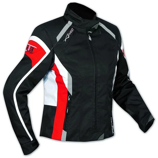 Economico Giacca Moto In Tessuto A-Pro Butterfly Lady Nero/Rossa