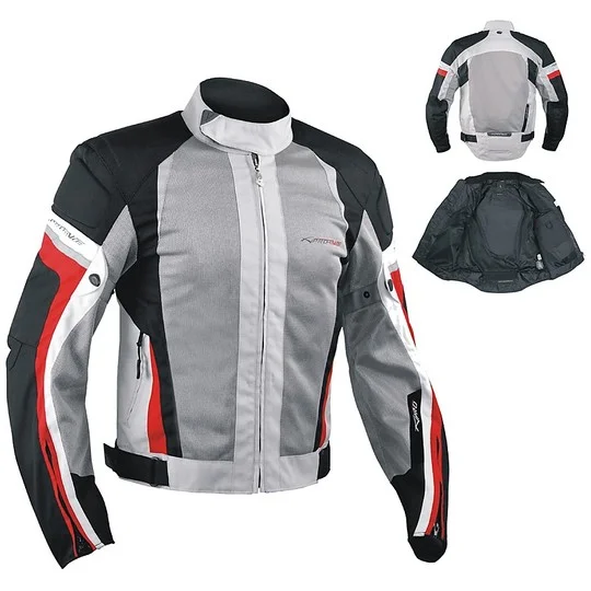 Offerta Giacca Moto In Tessuto A-Pro Estivo Traforato Eolo Grigio/rosso