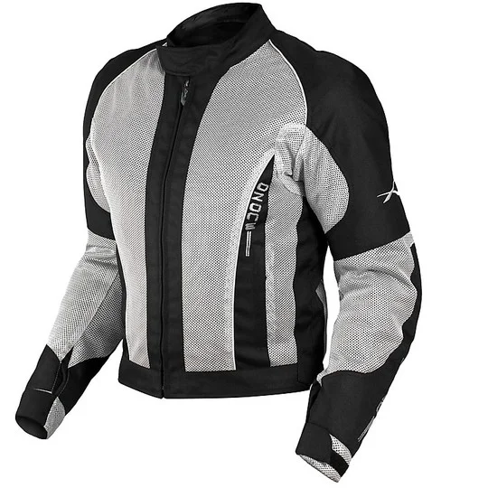 Prezzo Scontato Giacca Moto In Tessuto A-Pro Estivo Traforato OZONE Nero Grigio