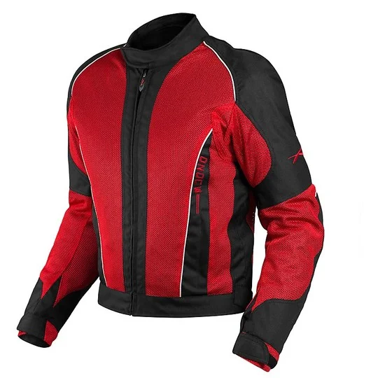 Compra Adesso Giacca Moto In Tessuto A-Pro Estivo Traforato OZONE Nero Rosso