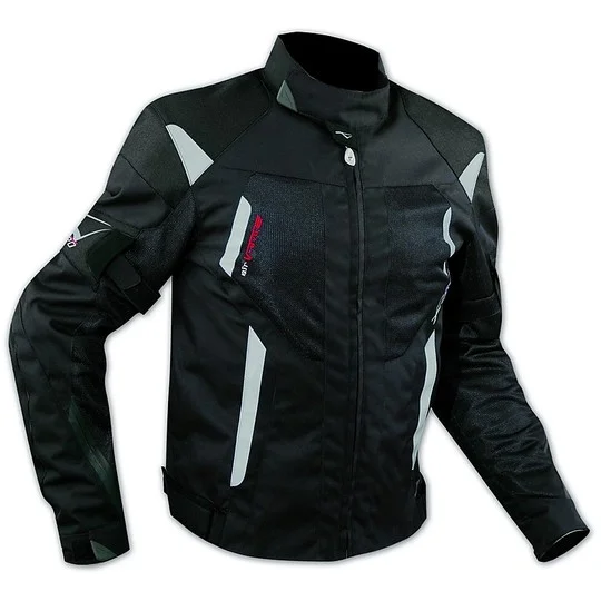 Nuova Collezione Giacca Moto In Tessuto A-Pro Estivo Traforato Scirocco Con Menbrana Estraibile Nero