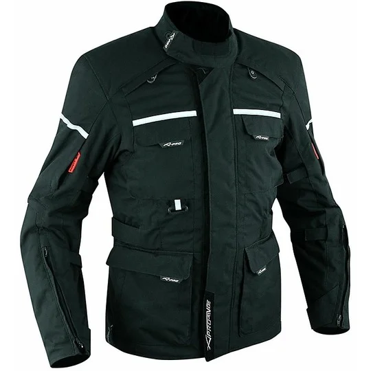 Affare Giacca Moto In Tessuto A-Pro Modello Xplorer Black