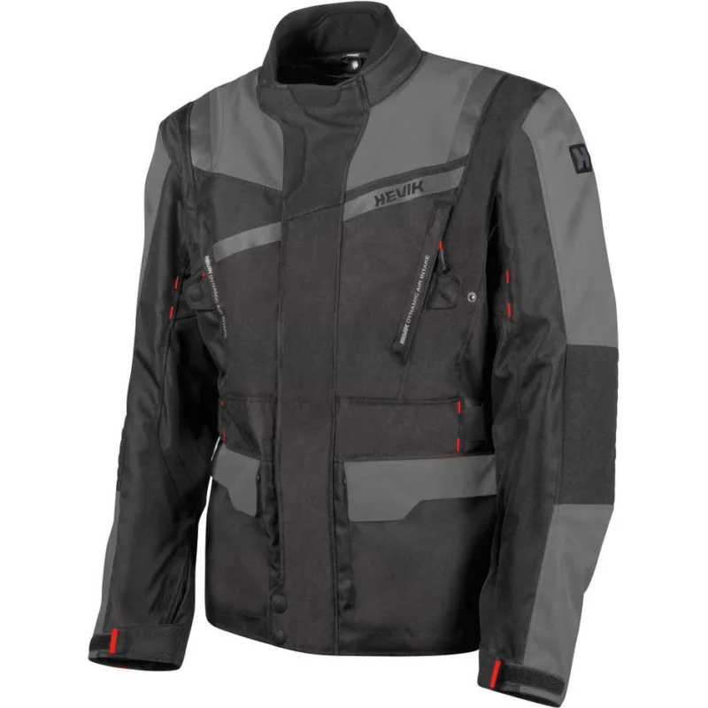 Giacca Moto In Tessuto Hevik Touring STELVIO LIGHT Nero Grigio Must-Have