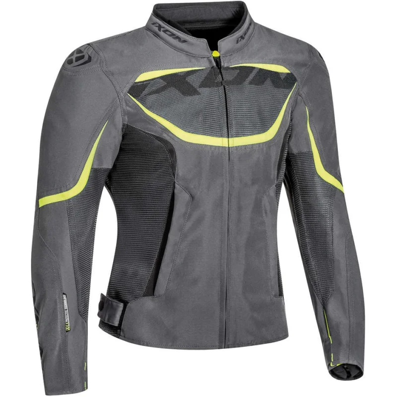 Pagamento Sicuro Giacca Moto In Tessuto Ixon Lady Sprinter Air Grigio Giallo Vivo