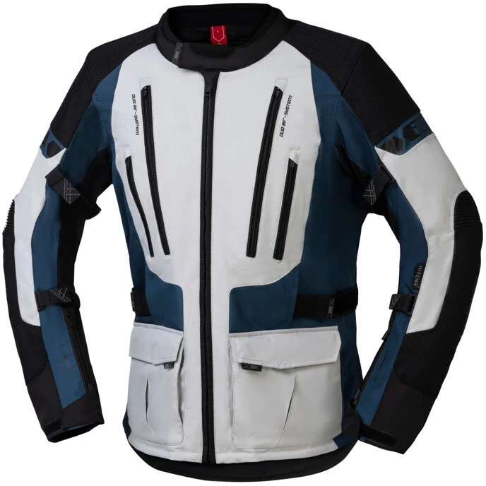 Compra Online Giacca Moto In Tessuto Ixs LENNIK-ST Grigio Chiaro Blu Nero