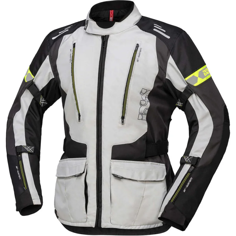 Offerta Speciale Giacca Moto in Tessuto Ixs LORIN-ST Grigio Nero Giallo Neon
