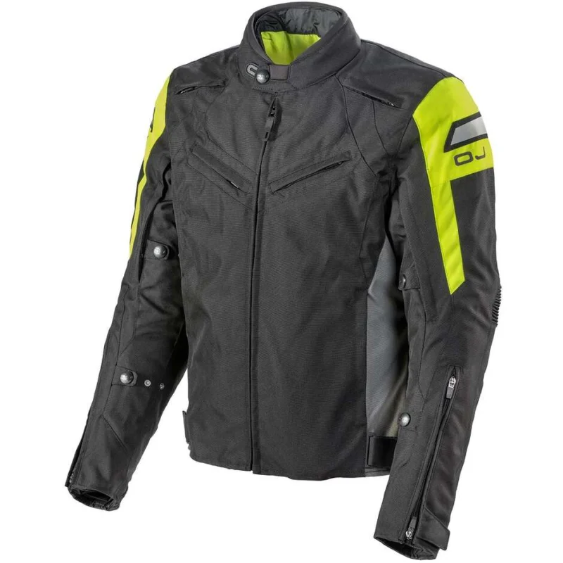 Promozione Esclusiva Giacca Moto in Tessuto OJ MOOD Nero Giallo Grigio